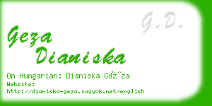 geza dianiska business card